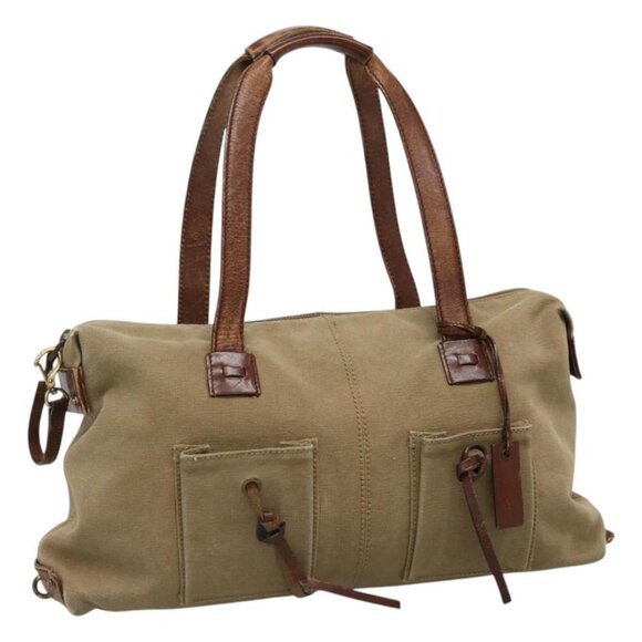 GUCCI Hand Bag Canvas Leather Beige Auth ti2776 - Picture 1 of 16